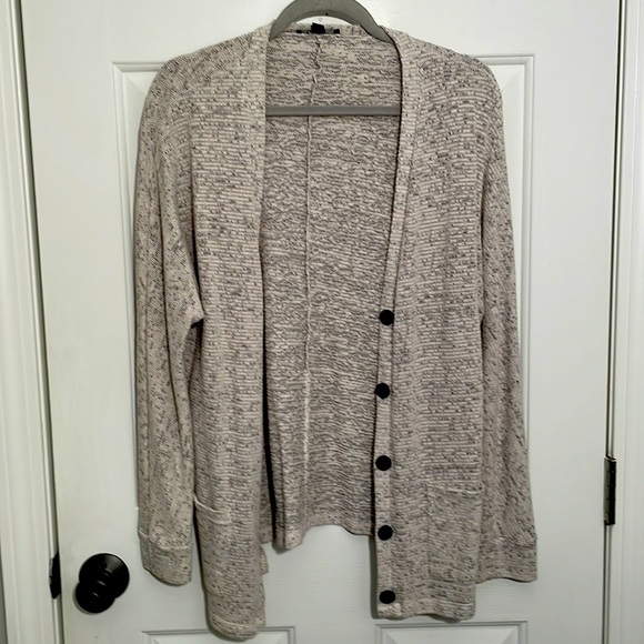 American Eagle Heathered Gray Button Cardigan - Picture 1 of 5